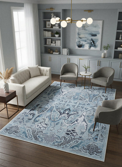 Arte VN004-2 Vintage Klasik Çiçek Figürlü Dekoratif Şönil Halı