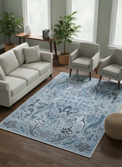 Arte VN004-2 Vintage Klasik Çiçek Figürlü Dekoratif Şönil Halı