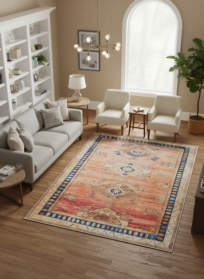 Arte VN005 Vintage Klasik Desenli Dekoratif Şönil Halı