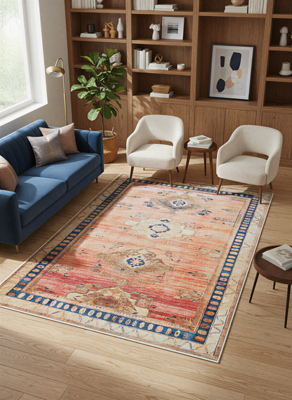 Arte VN005 Vintage Klasik Desenli Dekoratif Şönil Halı