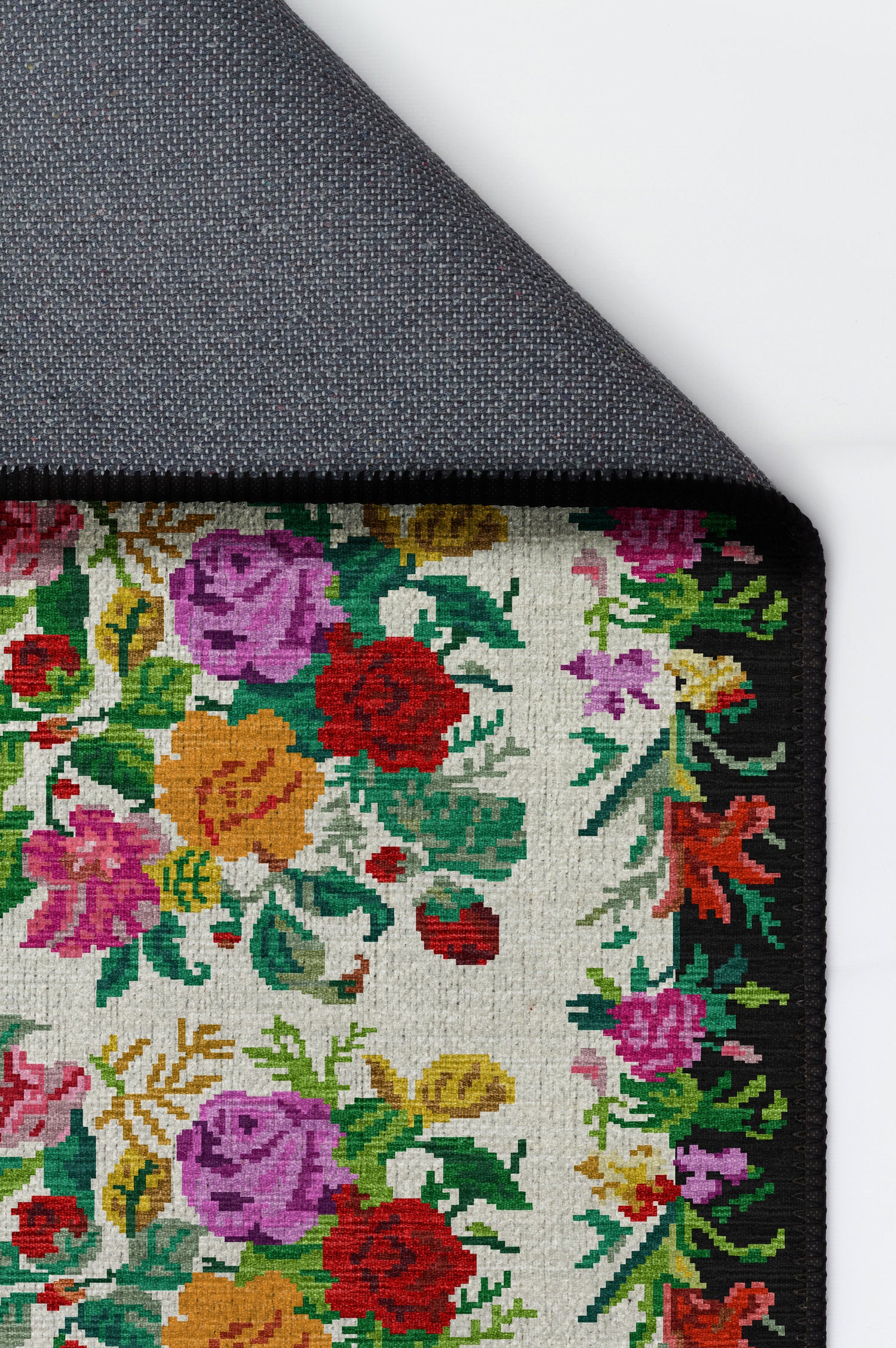 Arte VN006 Vintage Klasik Çiçek Figürlü Dekoratif Şönil Halı