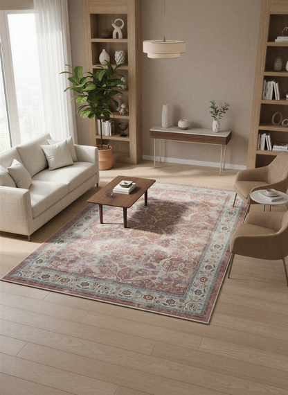 Arte VN007 Vintage Klasik Desenli Dekoratif Şönil Halı