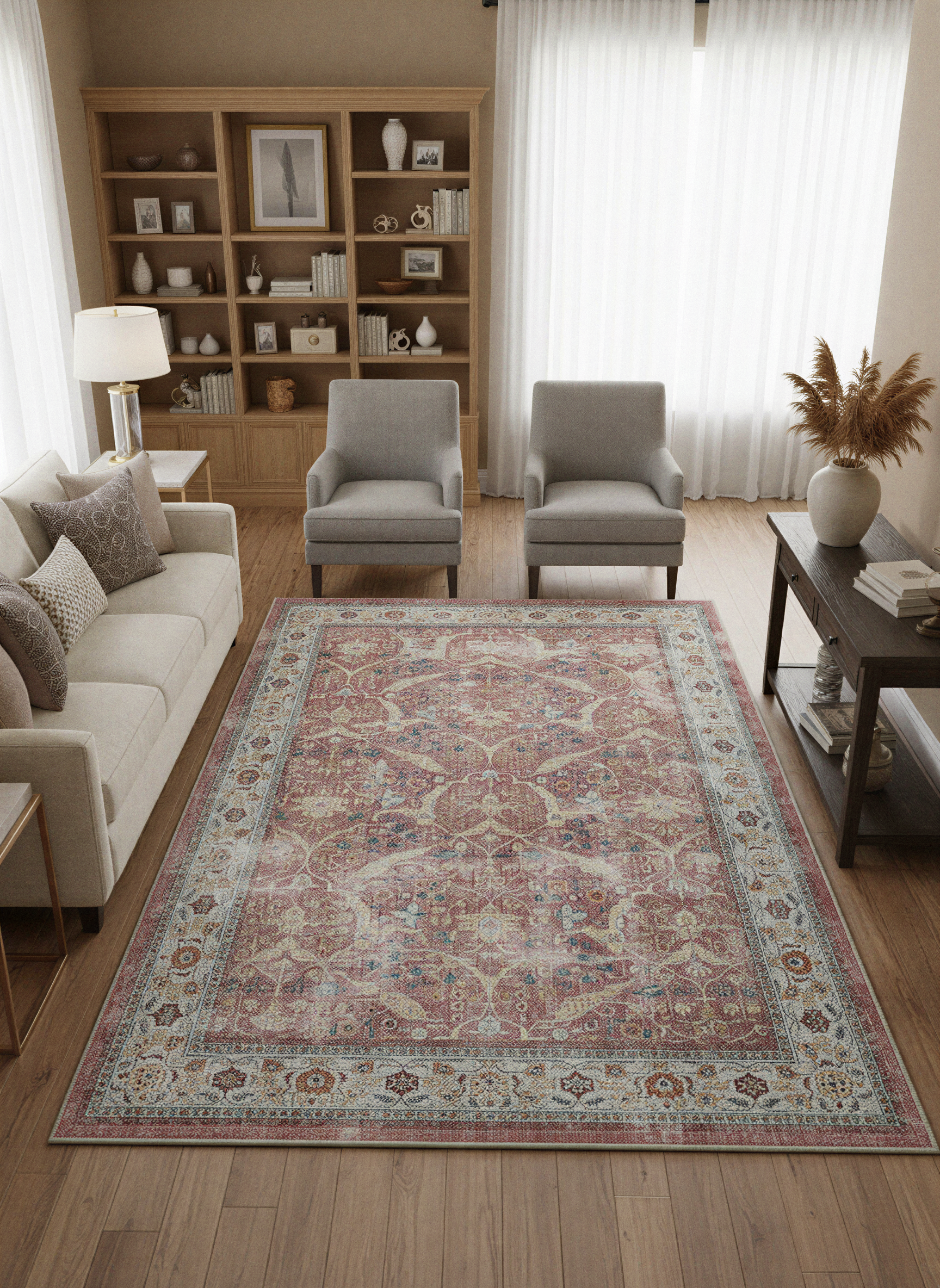 Arte VN007 Vintage Klasik Desenli Dekoratif Şönil Halı