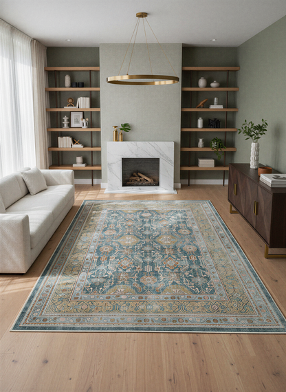 Arte VN008-1 Vintage Klasik Desenli Dekoratif Şönil Halı