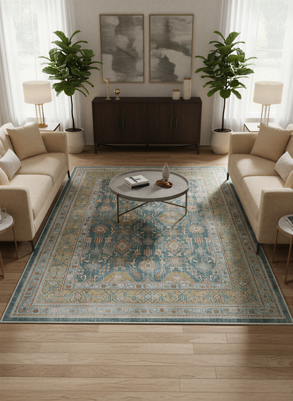 Arte VN008-1 Vintage Klasik Desenli Dekoratif Şönil Halı