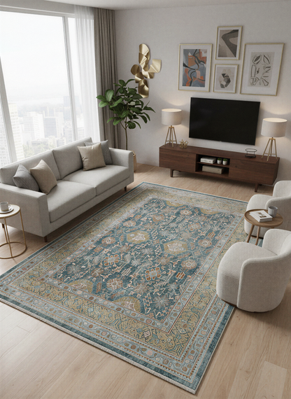 Arte VN008-1 Vintage Klasik Desenli Dekoratif Şönil Halı