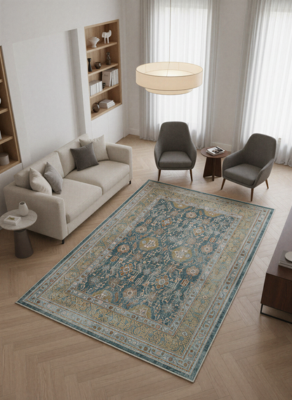 Arte VN008-1 Vintage Klasik Desenli Dekoratif Şönil Halı