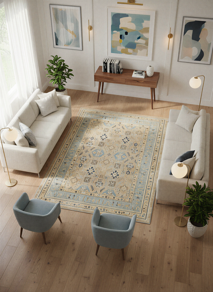 Arte VN008-2 Vintage Klasik Desenli Dekoratif Şönil Halı