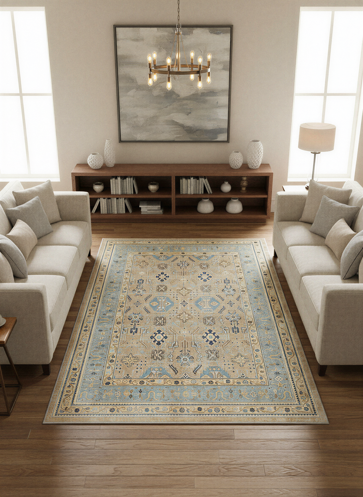 Arte VN008-2 Vintage Klasik Desenli Dekoratif Şönil Halı