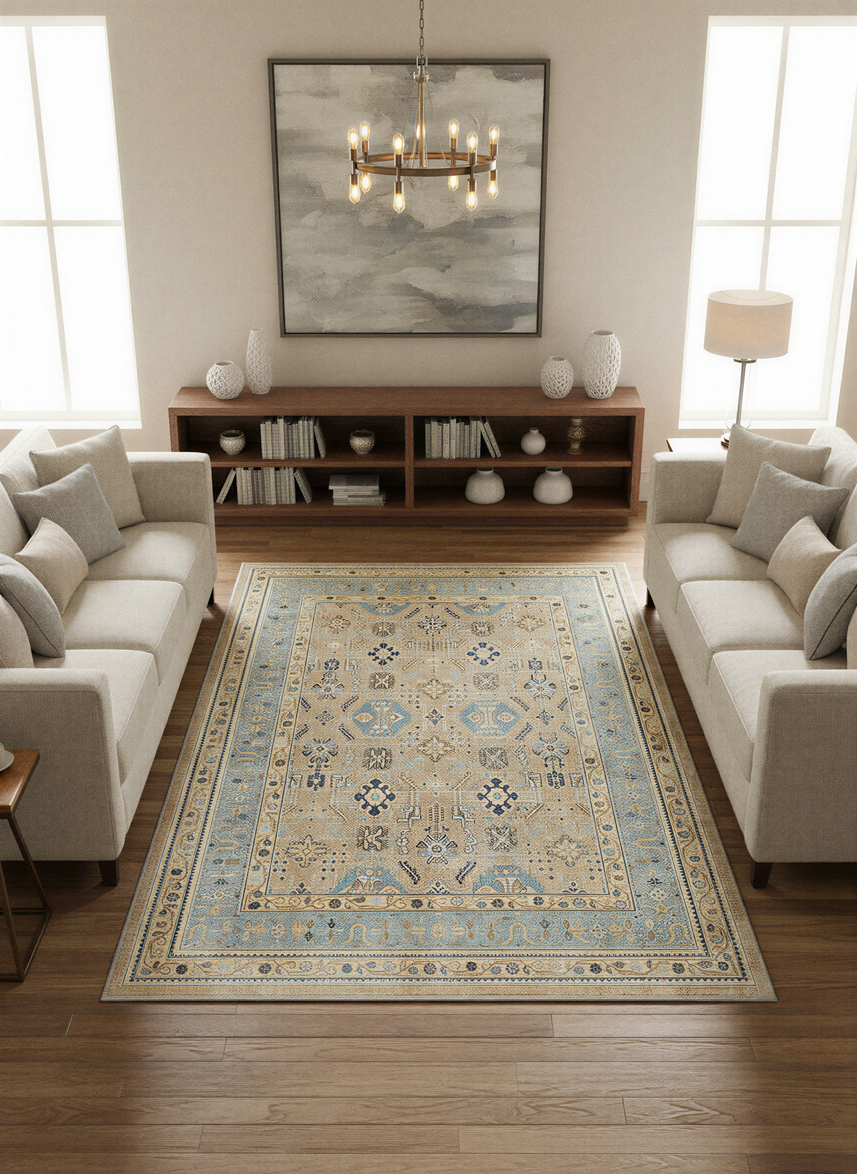 Arte VN008-2 Vintage Klasik Desenli Dekoratif Şönil Halı