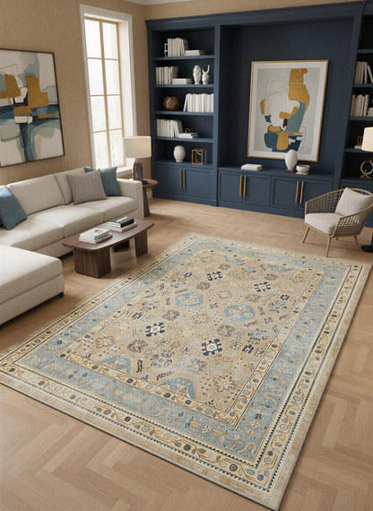 Arte VN008-2 Vintage Klasik Desenli Dekoratif Şönil Halı