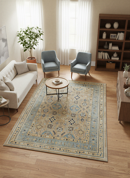 Arte VN008-2 Vintage Klasik Desenli Dekoratif Şönil Halı