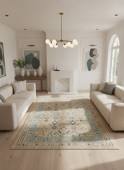 Arte VN008-2 Vintage Klasik Desenli Dekoratif Şönil Halı