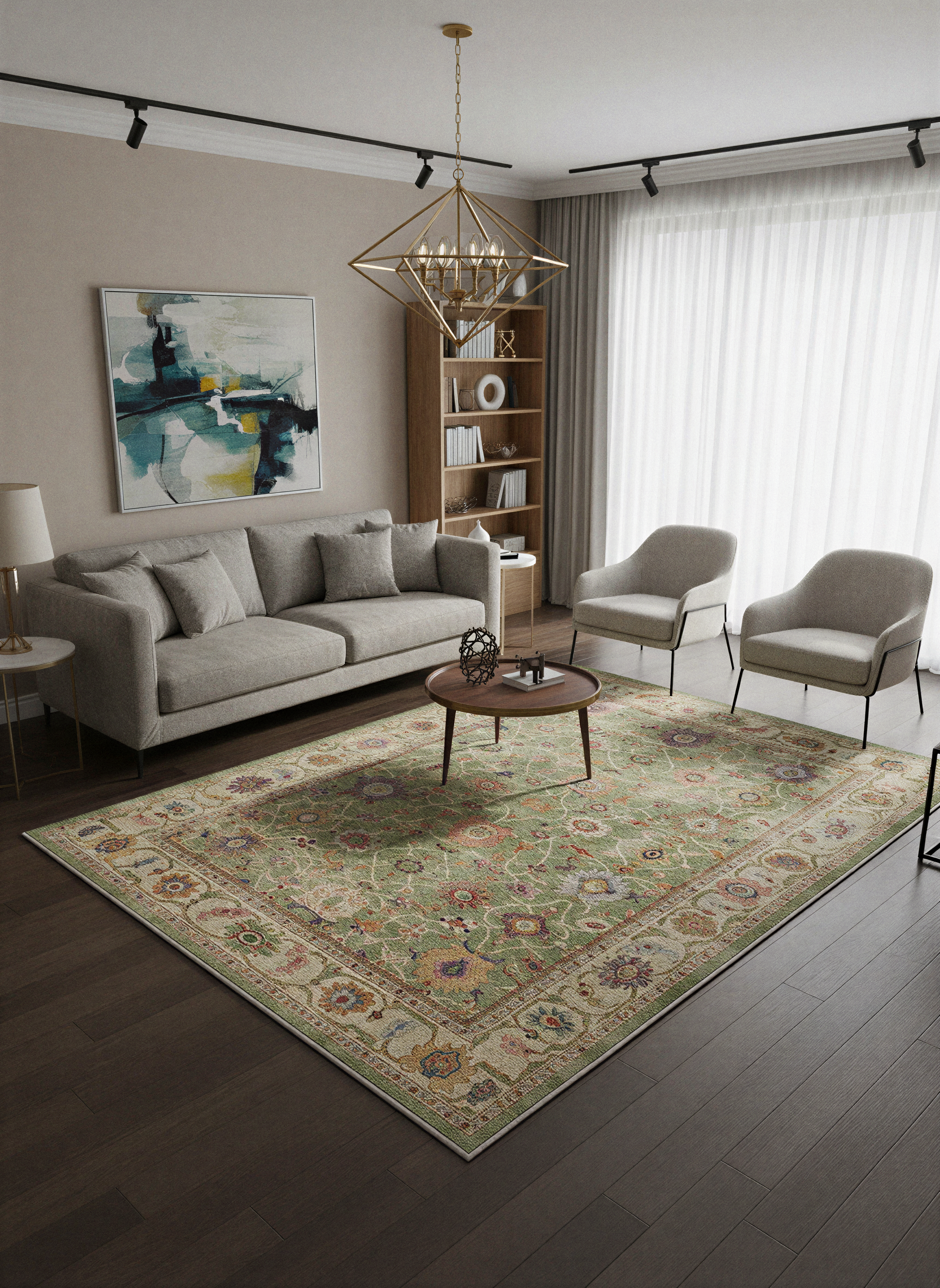 Arte VN009 Vintage Klasik Desenli Dekoratif Şönil Halı