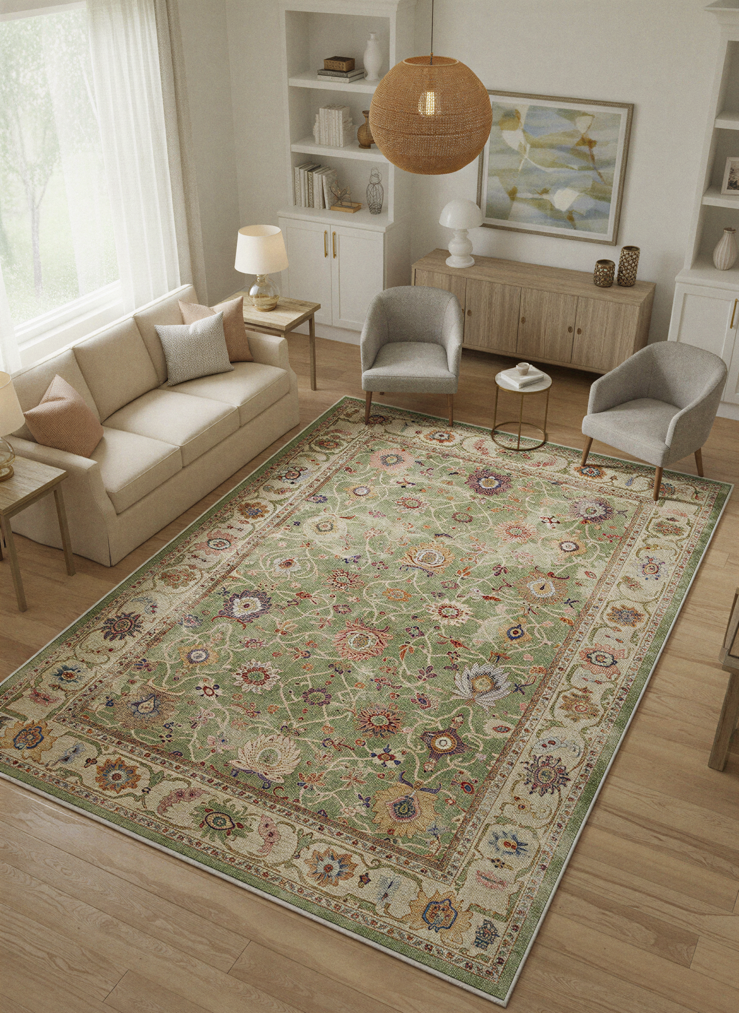 Arte VN009 Vintage Klasik Desenli Dekoratif Şönil Halı