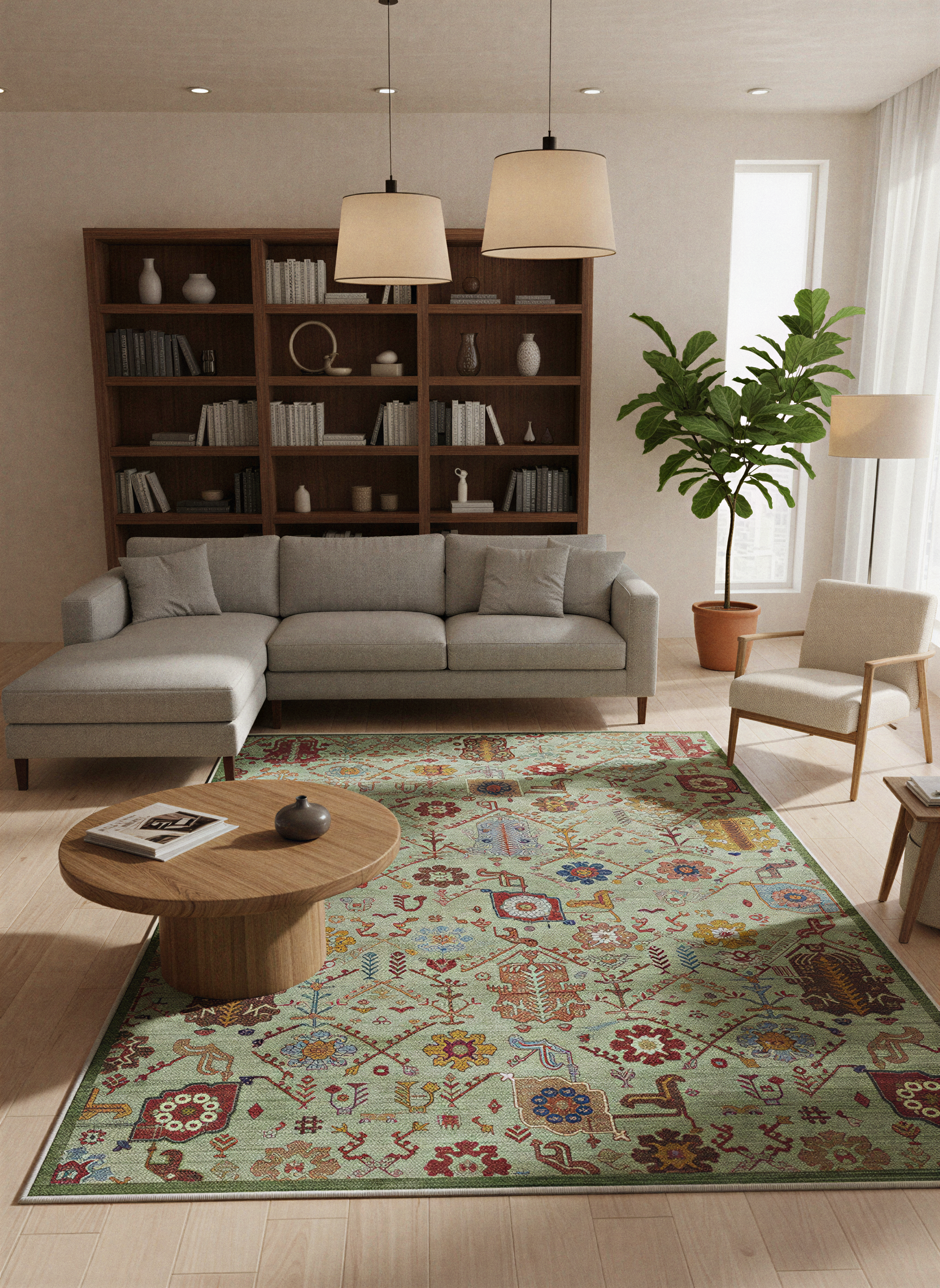 Arte VN010-1 Vintage Klasik Desenli Dekoratif Şönil Halı