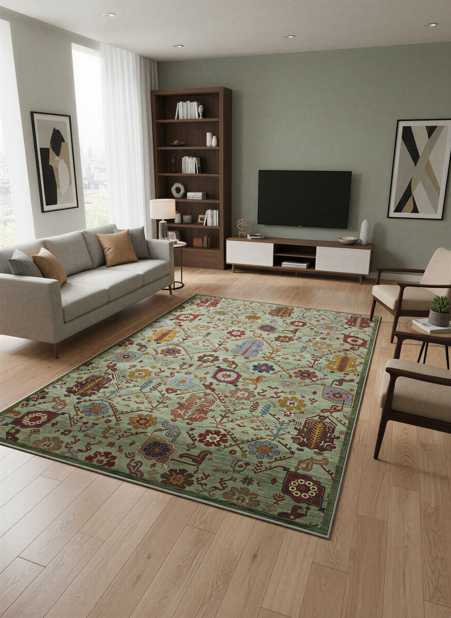 Arte VN010-1 Vintage Klasik Desenli Dekoratif Şönil Halı