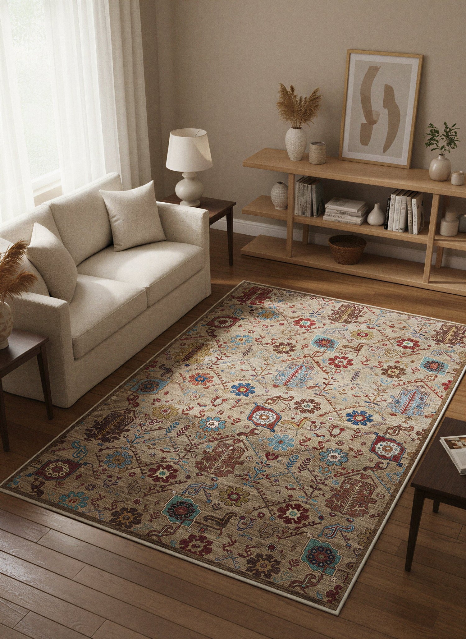 Arte VN010-2 Vintage Klasik Desenli Dekoratif Şönil Halı