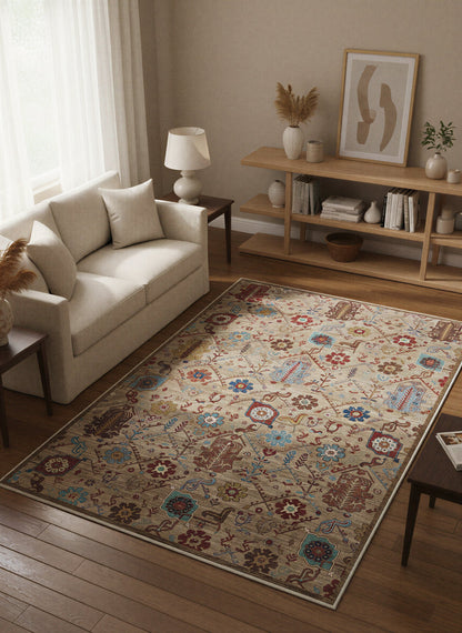 Arte VN010-2 Vintage Klasik Desenli Dekoratif Şönil Halı