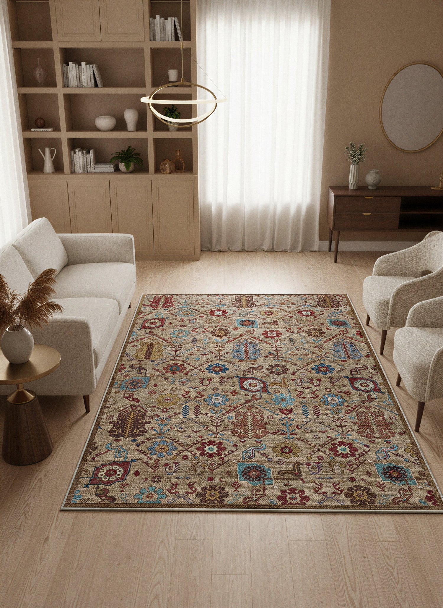 Arte VN010-2 Vintage Klasik Desenli Dekoratif Şönil Halı