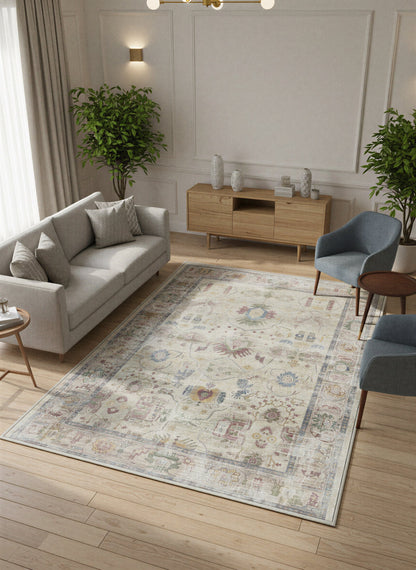 Arte VN011 Vintage Klasik Desenli Dekoratif Şönil Halı