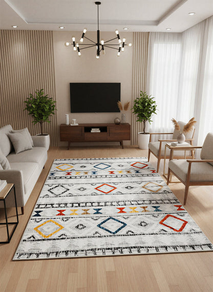 Arte VN012 İskandinav Desenli Renkli Dekoratif Şönil Halı