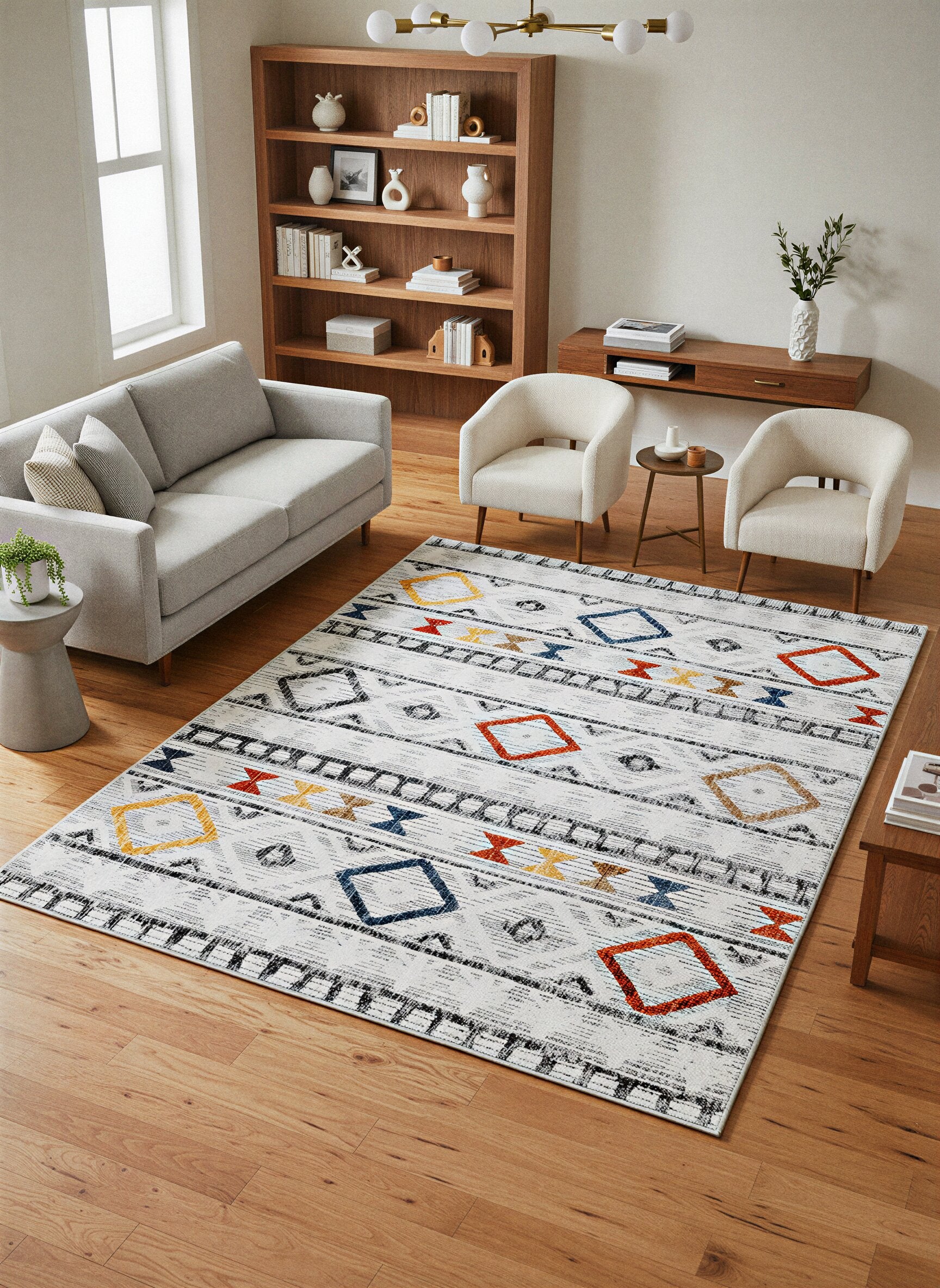 Arte VN012 İskandinav Desenli Renkli Dekoratif Şönil Halı