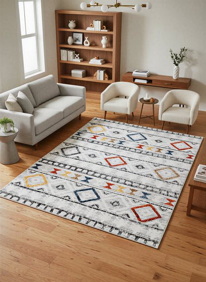 Arte VN012 İskandinav Desenli Renkli Dekoratif Şönil Halı