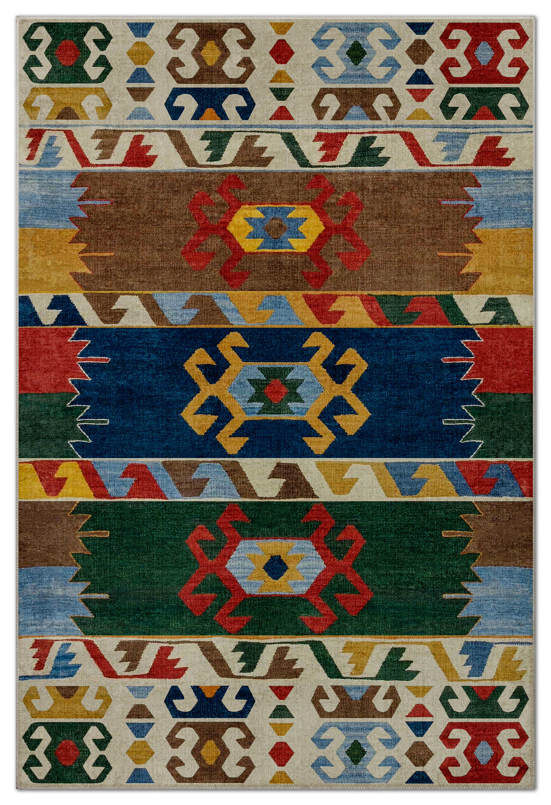 Arte VN015 Etnik Desenli Renkli Dekoratif Şönil Halı