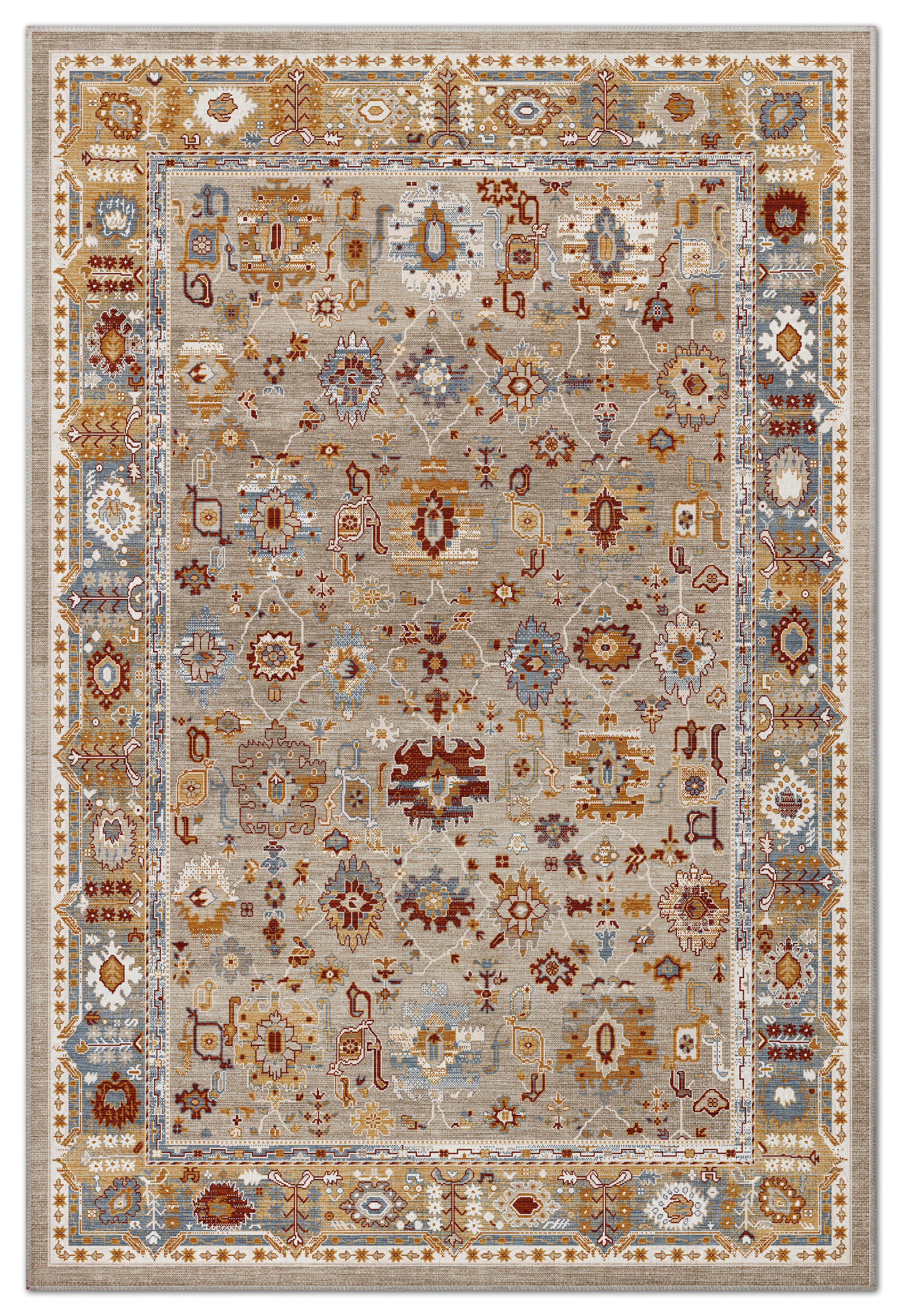 Arte VN016 Vintage Klasik Desenli Dekoratif Şönil Halı