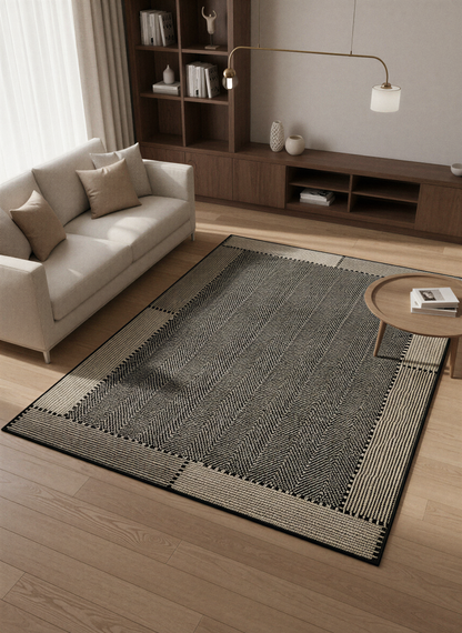 Arte VN018-1 Modern Balıksırtı Desenli Dekoratif Şönil Halı