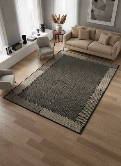 Arte VN018-1 Modern Balıksırtı Desenli Dekoratif Şönil Halı