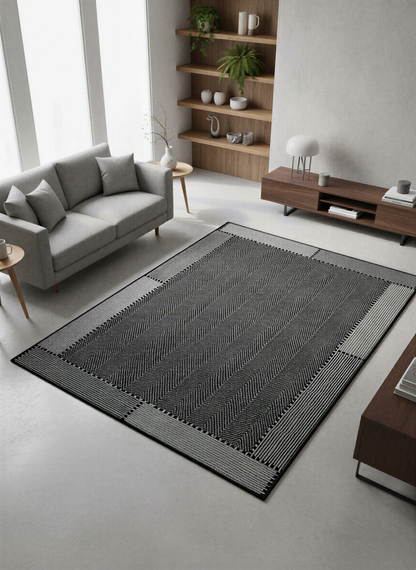 Arte VN018-2 Modern Balıksırtı Desenli Dekoratif Şönil Halı