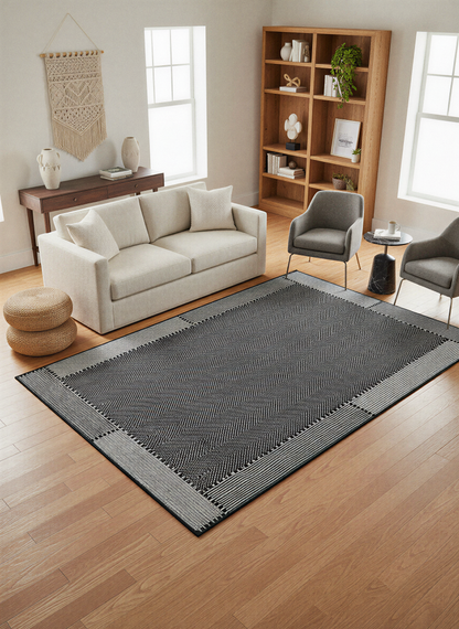 Arte VN018-2 Modern Balıksırtı Desenli Dekoratif Şönil Halı