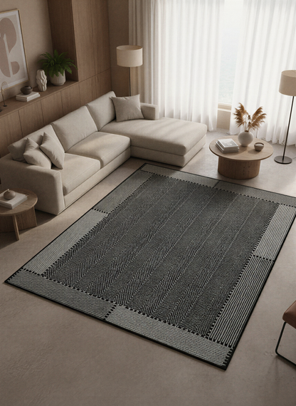 Arte VN018-2 Modern Balıksırtı Desenli Dekoratif Şönil Halı