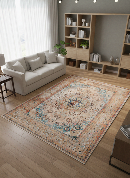 Arte VN019 Vintage Klasik Desenli Dekoratif Şönil Halı