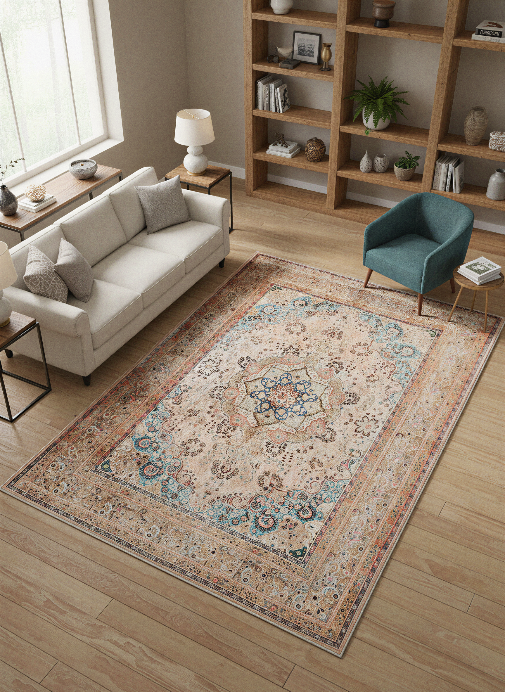 Arte VN019 Vintage Klasik Desenli Dekoratif Şönil Halı