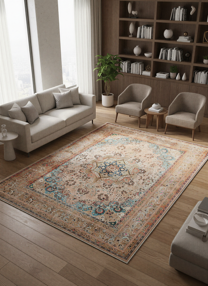 Arte VN019 Vintage Klasik Desenli Dekoratif Şönil Halı