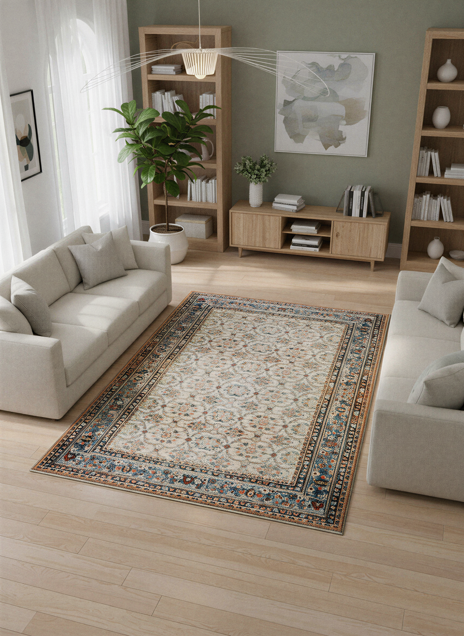 Arte VN020 Vintage Klasik Desenli Dekoratif Şönil Halı