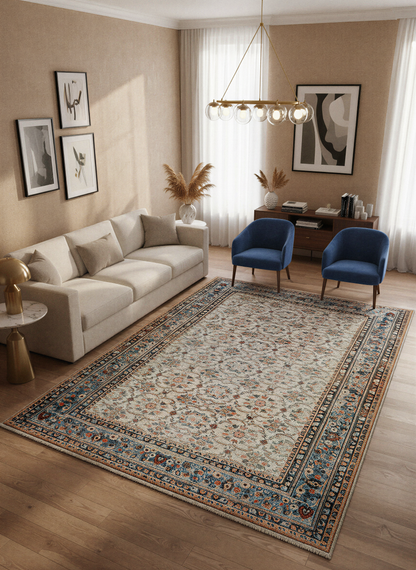 Arte VN020 Vintage Klasik Desenli Dekoratif Şönil Halı