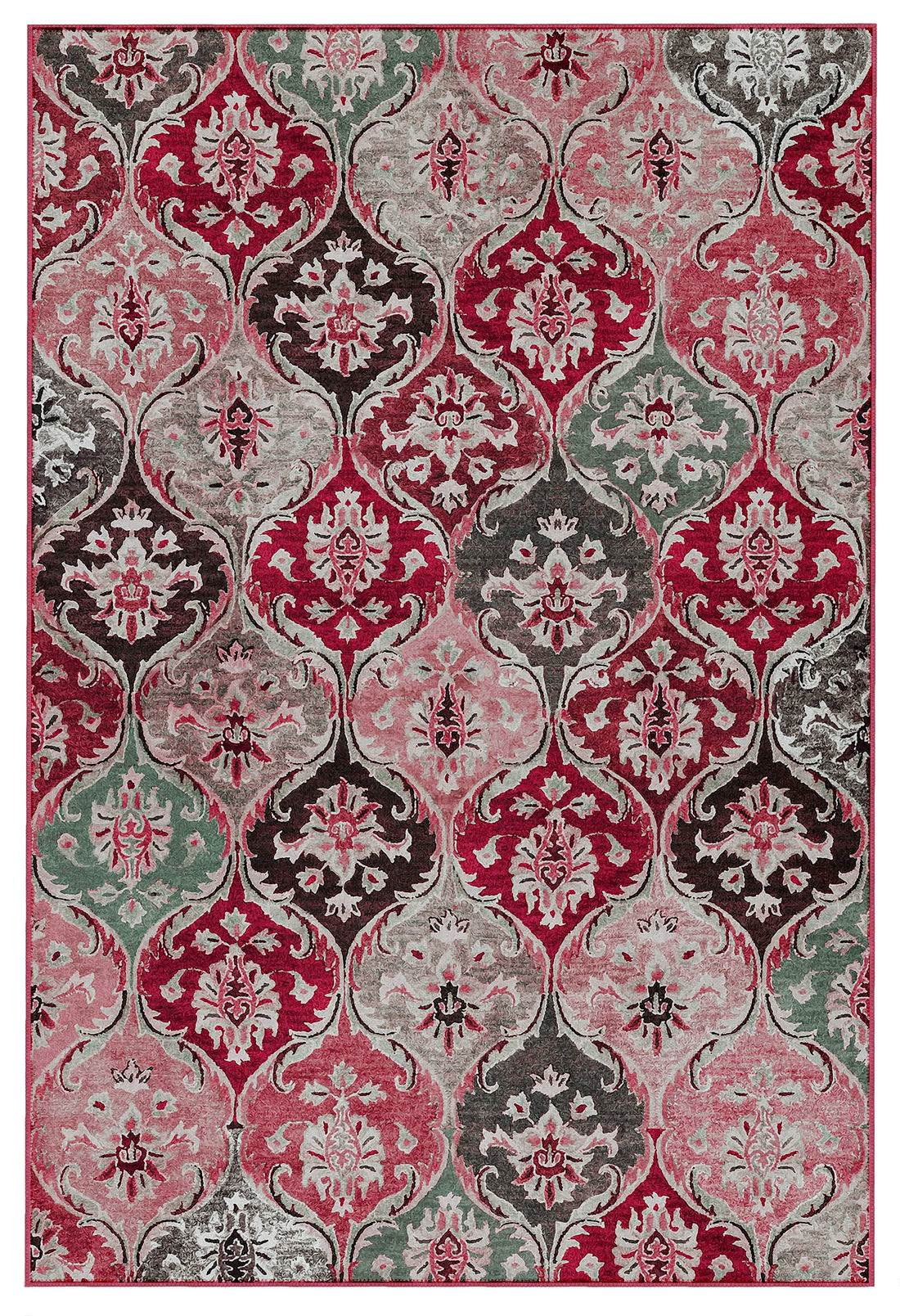 Arte VN023-1 Vintage Çiçek Figürlü Renkli Dekoratif Şönil Halı