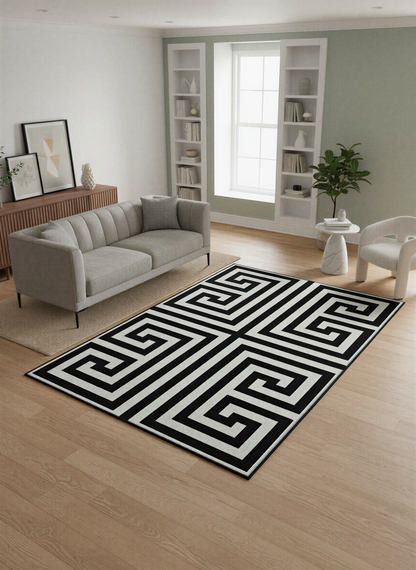 Arte VN024 Modern Geometrik Labirent Desenli Dekoratif Şönil Halı