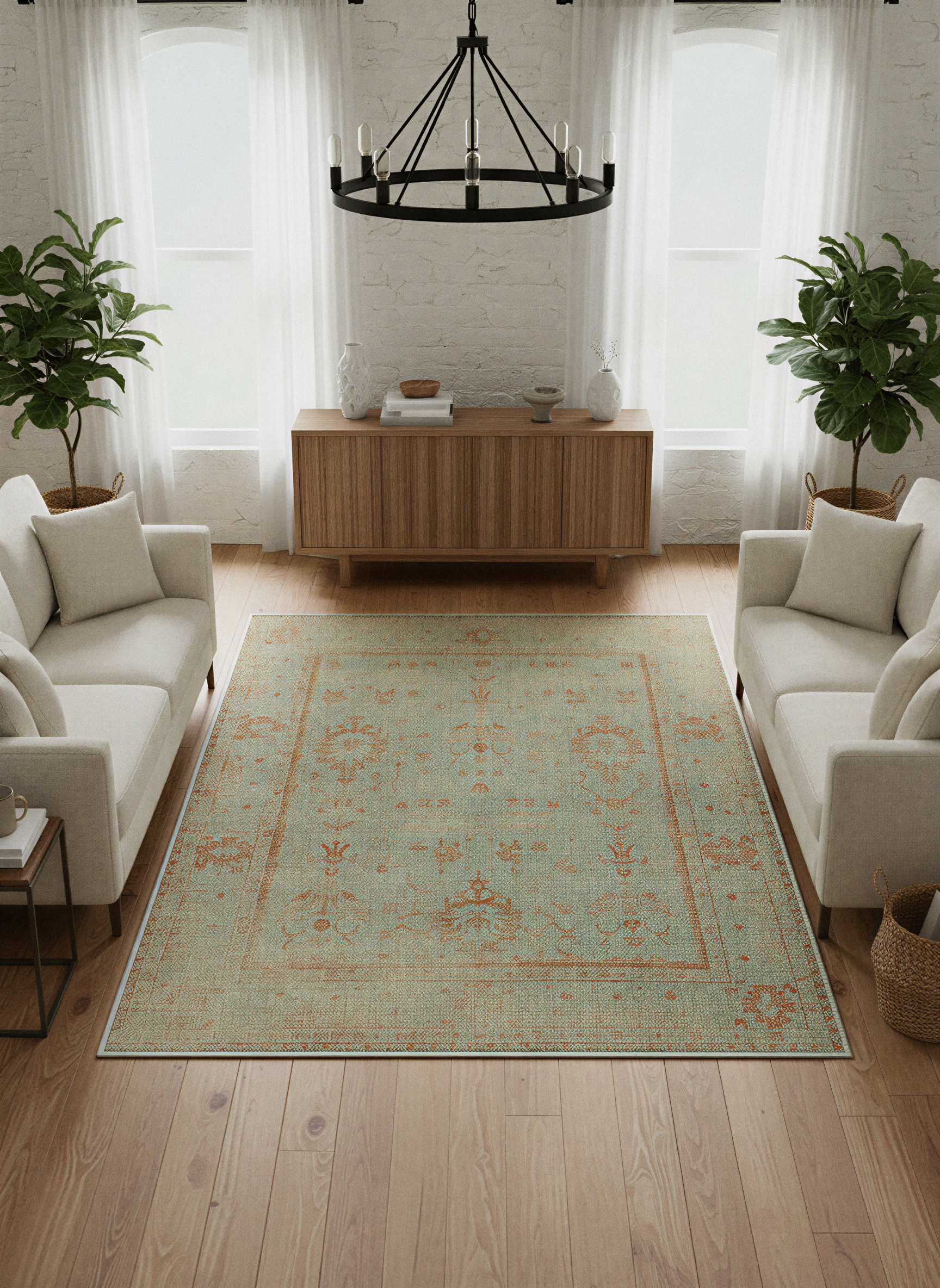 Arte VN025 Vintage Klasik Desenli Dekoratif Şönil Halı