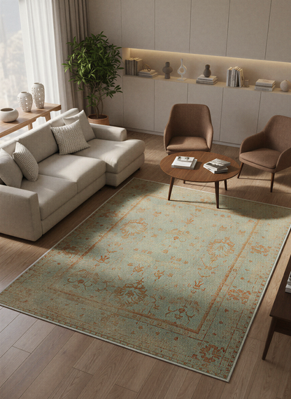 Arte VN025 Vintage Klasik Desenli Dekoratif Şönil Halı