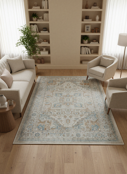 Arte VN026 Vintage Klasik Desenli Dekoratif Şönil Halı