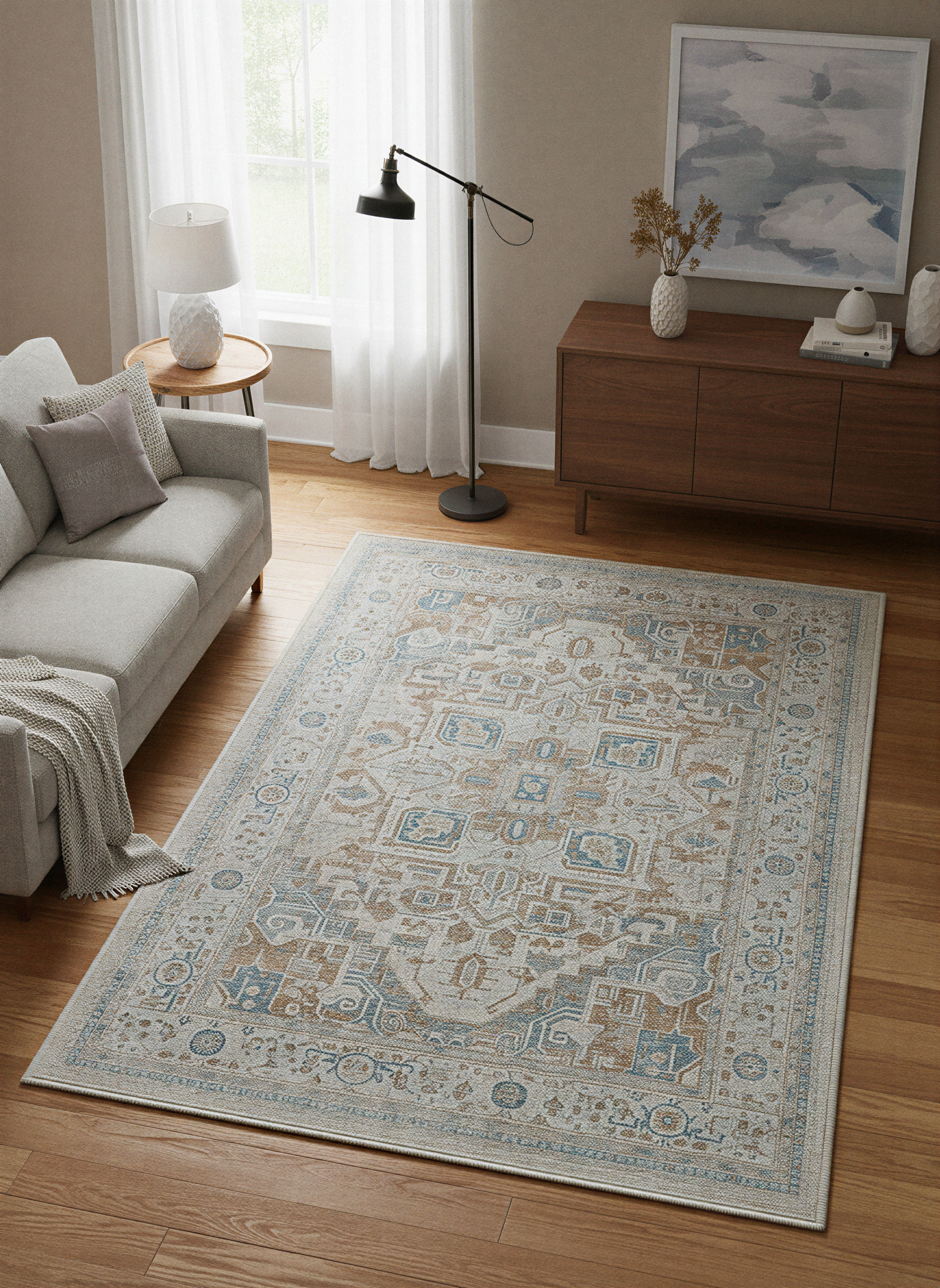 Arte VN026 Vintage Klasik Desenli Dekoratif Şönil Halı