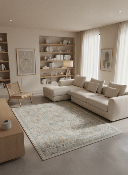 Arte VN026 Vintage Klasik Desenli Dekoratif Şönil Halı