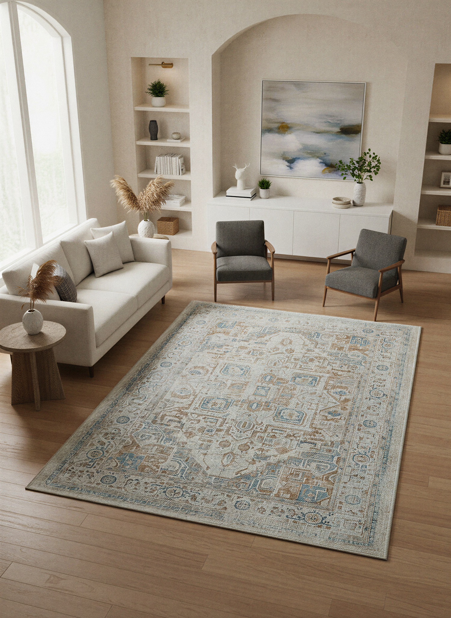 Arte VN026 Vintage Klasik Desenli Dekoratif Şönil Halı