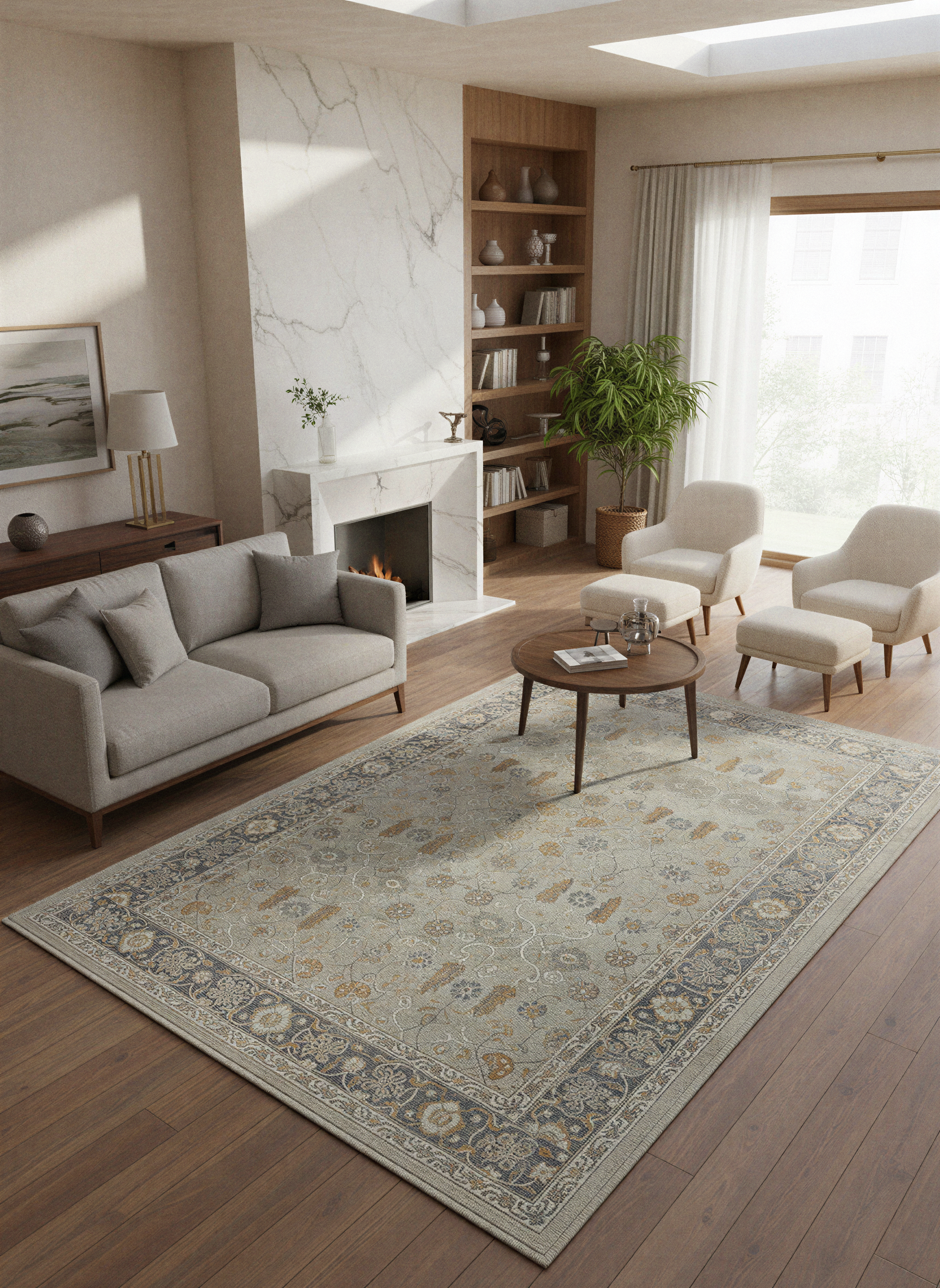 Arte VN027 Vintage Klasik Desenli Dekoratif Şönil Halı