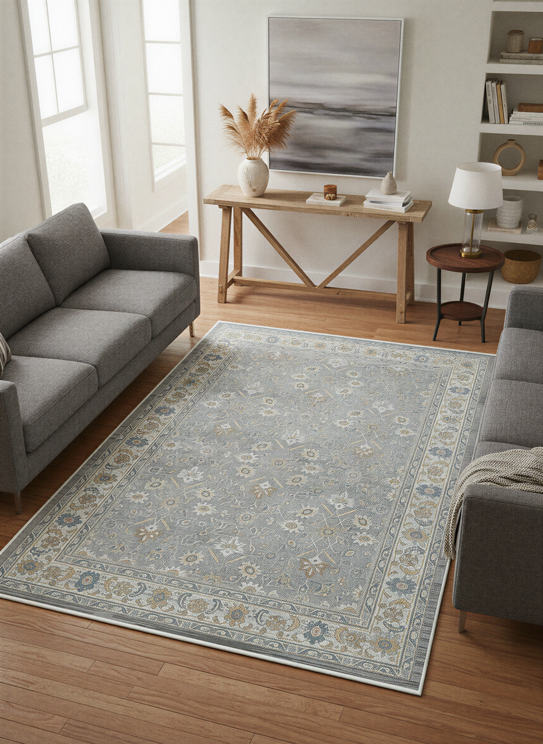 Arte VN028 Vintage Klasik Desenli Dekoratif Şönil Halı